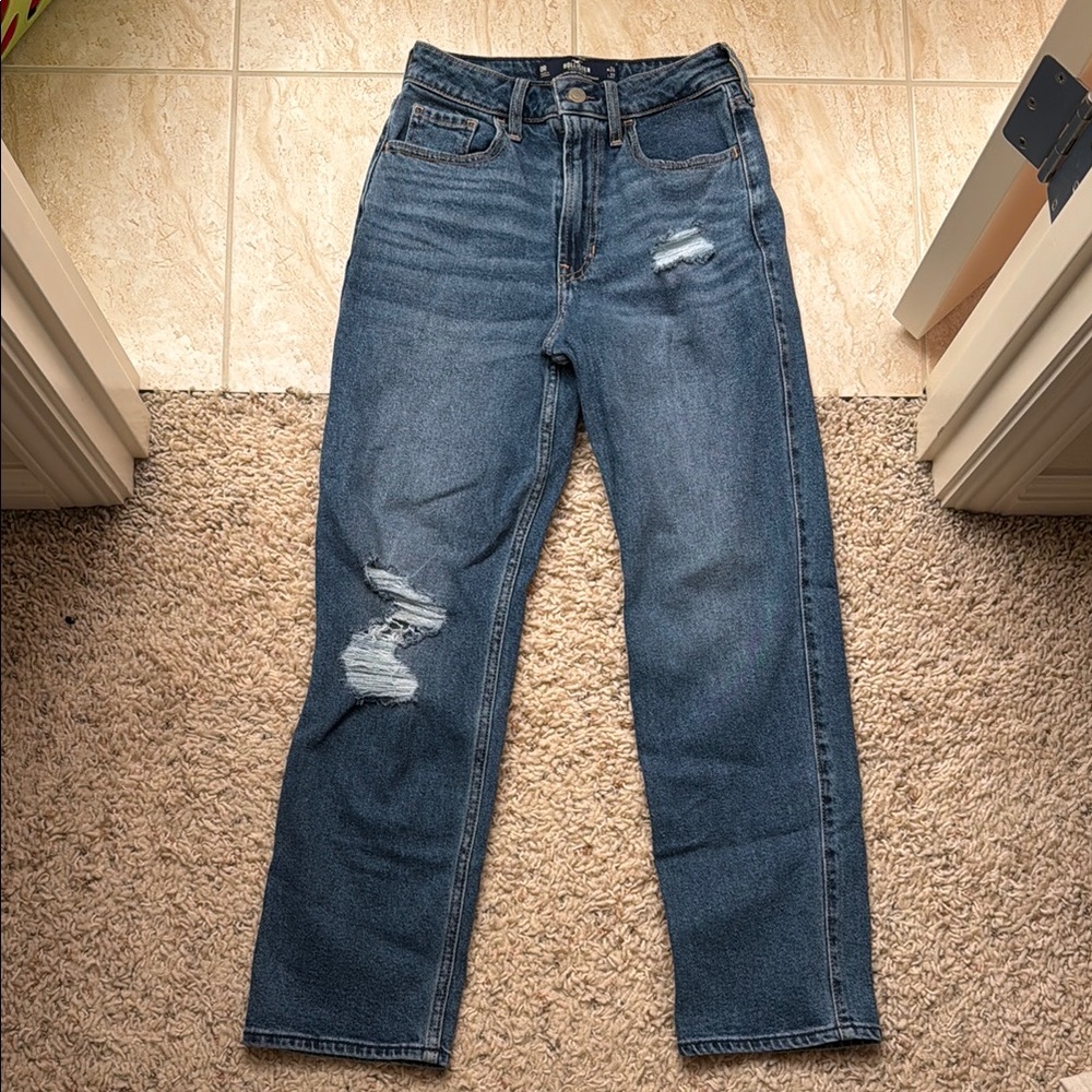 Hollister Straight Leg Ripped Jeans